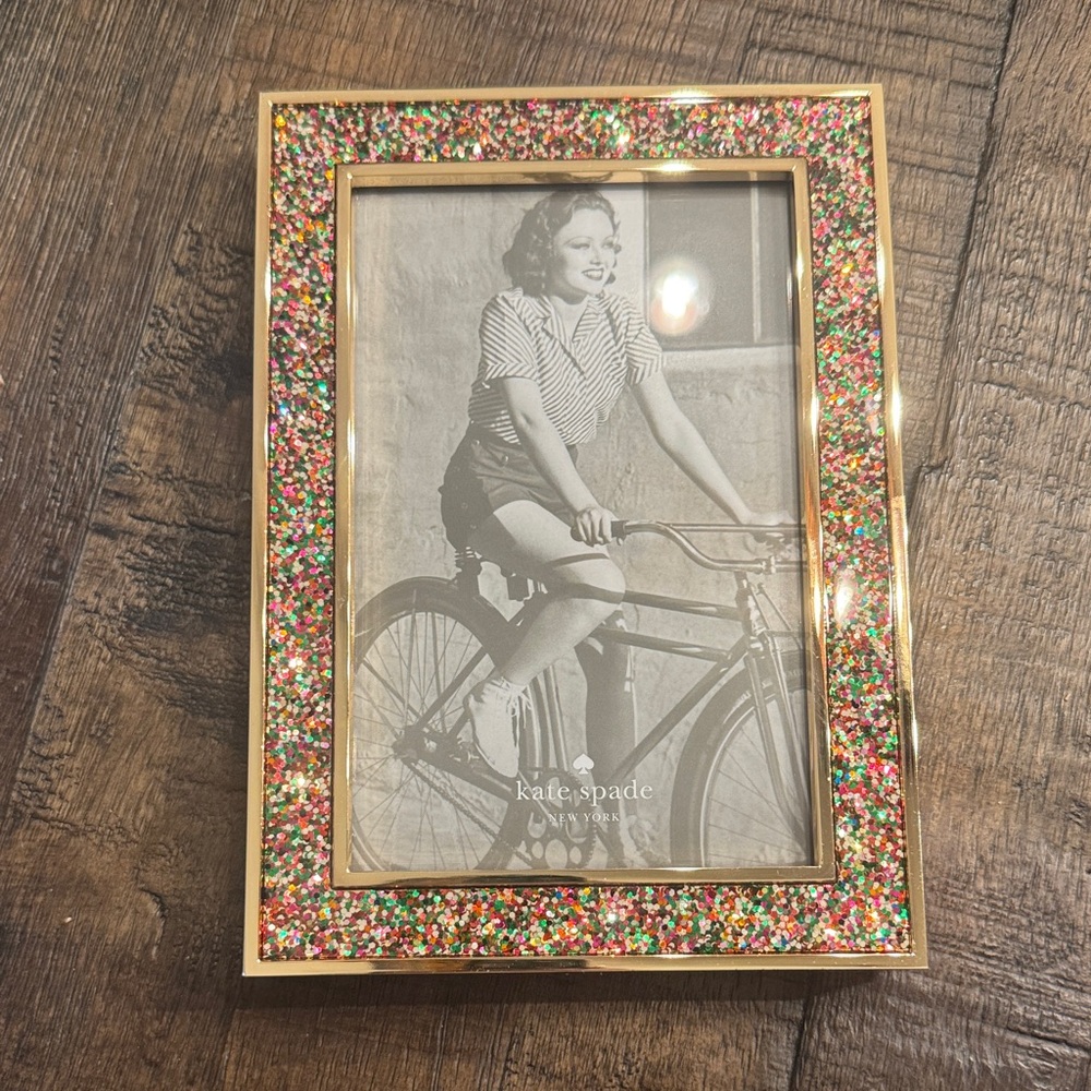 Lenox and Kate Spade Multicolor Glitter Frame with Gold Trim